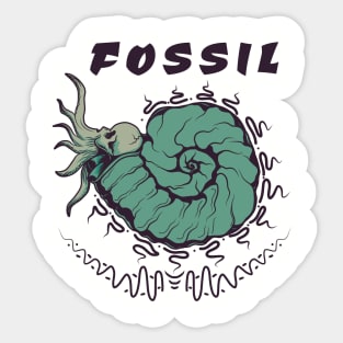 FOSSIL, band merchandise, skull design Sticker